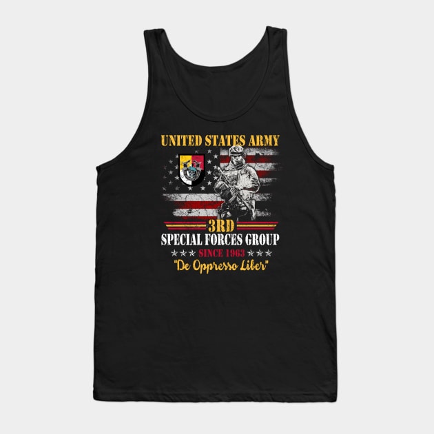 Proud US Army 3rd Special Forces Group Skull De Oppresso Liber SFG - Gift for Veterans Day 4th of July or Patriotic Memorial Day Tank Top by Oscar N Sims